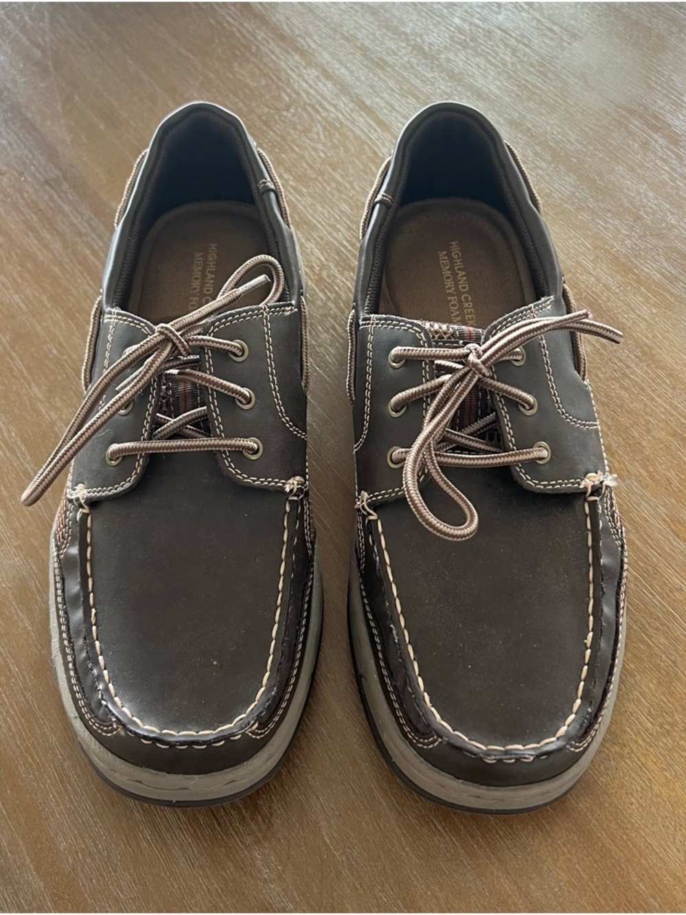 Men’s Leather Boat Shoes in Dark Brown - Highland Creek